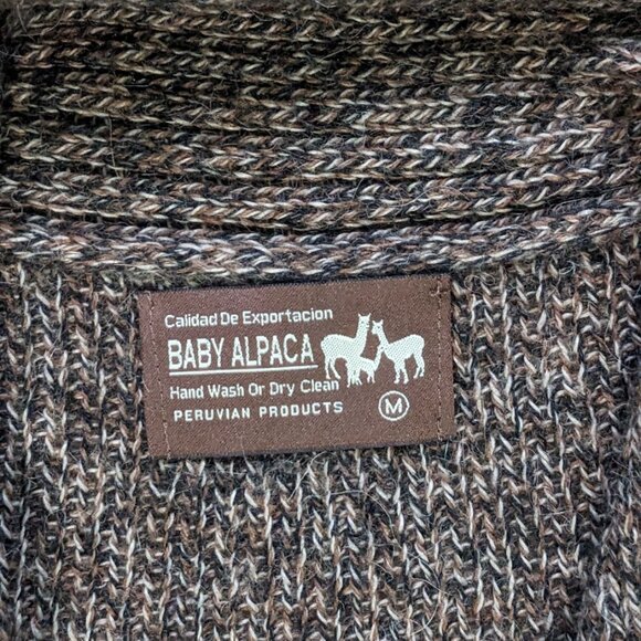 Calidad De Exportacion Baby Alpaca Long Cardigan Sweater Size M Preowned - Picture 10 of 10